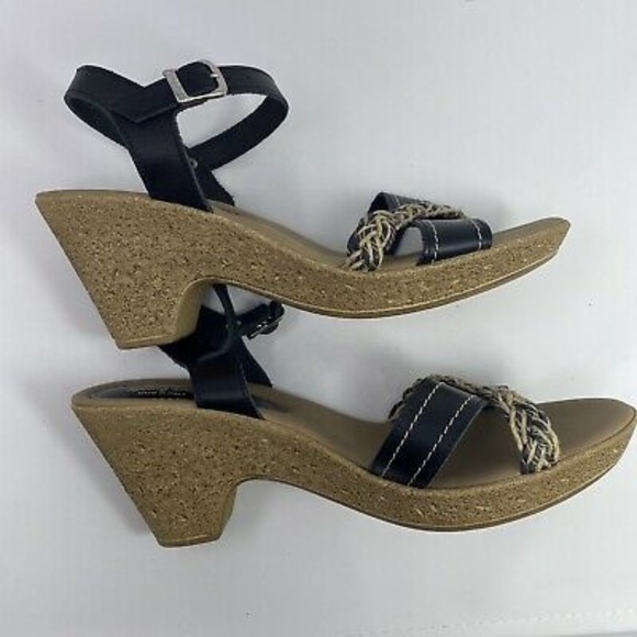 Spring Step MADE IN ITALY Strap Sandals Heels Sz 42 US 10.5/11 Comfort Faux cork - Picture 4 of 10
